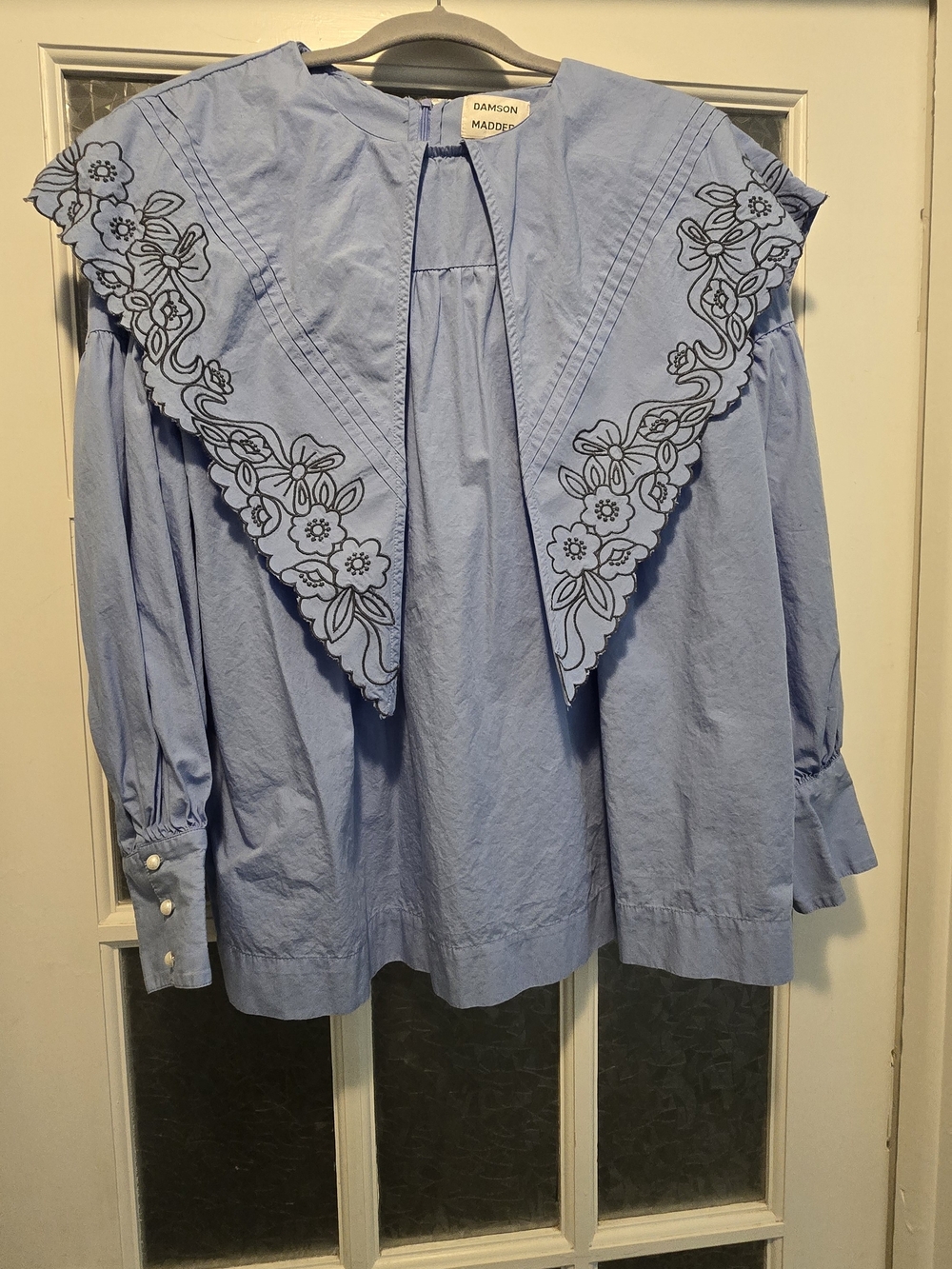 Damson Madder Oversized Collar Blue Blouse
